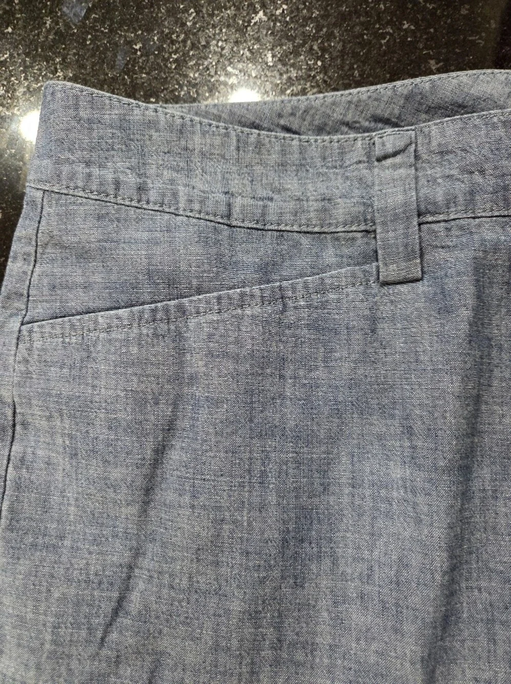 Lands' End Women's Chambray Bermuda Shorts - Light Blue - Size 12 - Picture 6 of 10